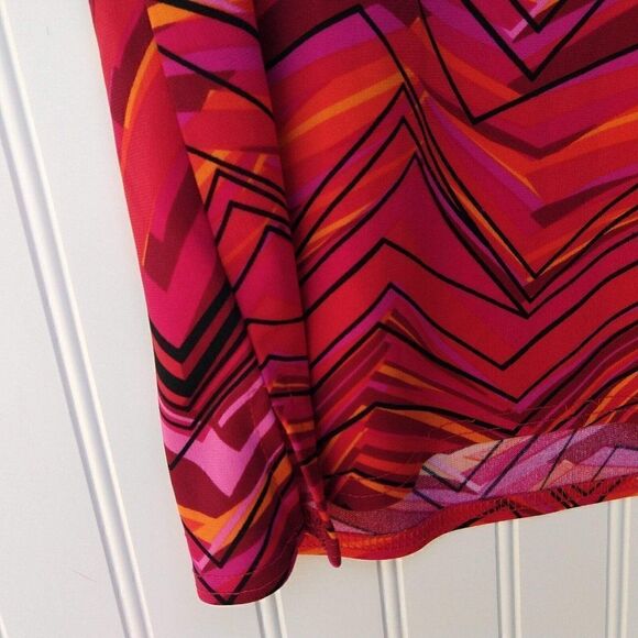 Vintage 90s Y2K Square Neck Crop Top Size M L Red Print Sleeveless - Picture 6 of 6